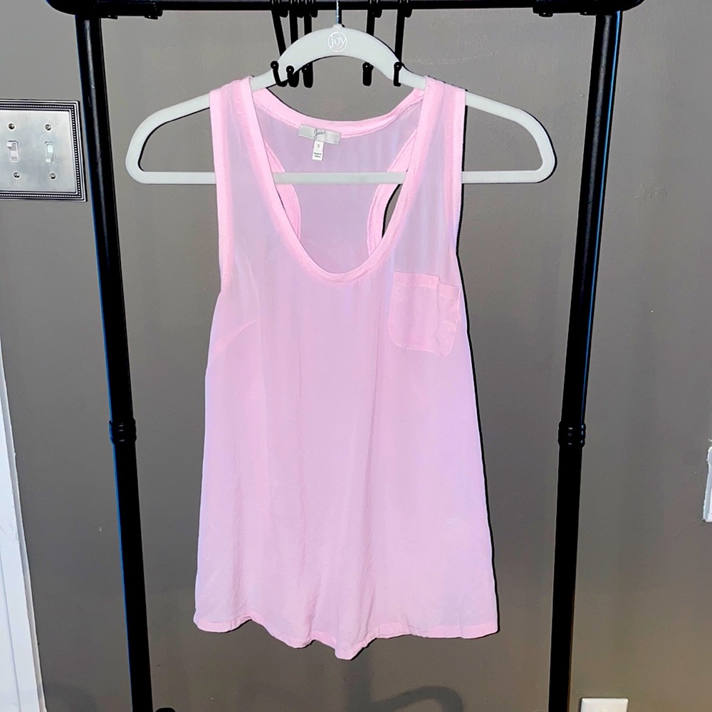 Joie Pink Crepe Tank - S
